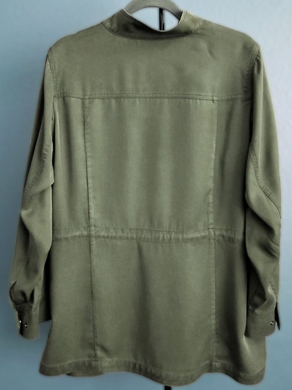 J JILL ~ Olive Green Tencel/Lycocell Utility Jacket ~ Plus Size 1X ~ VGU - Picture 5 of 10